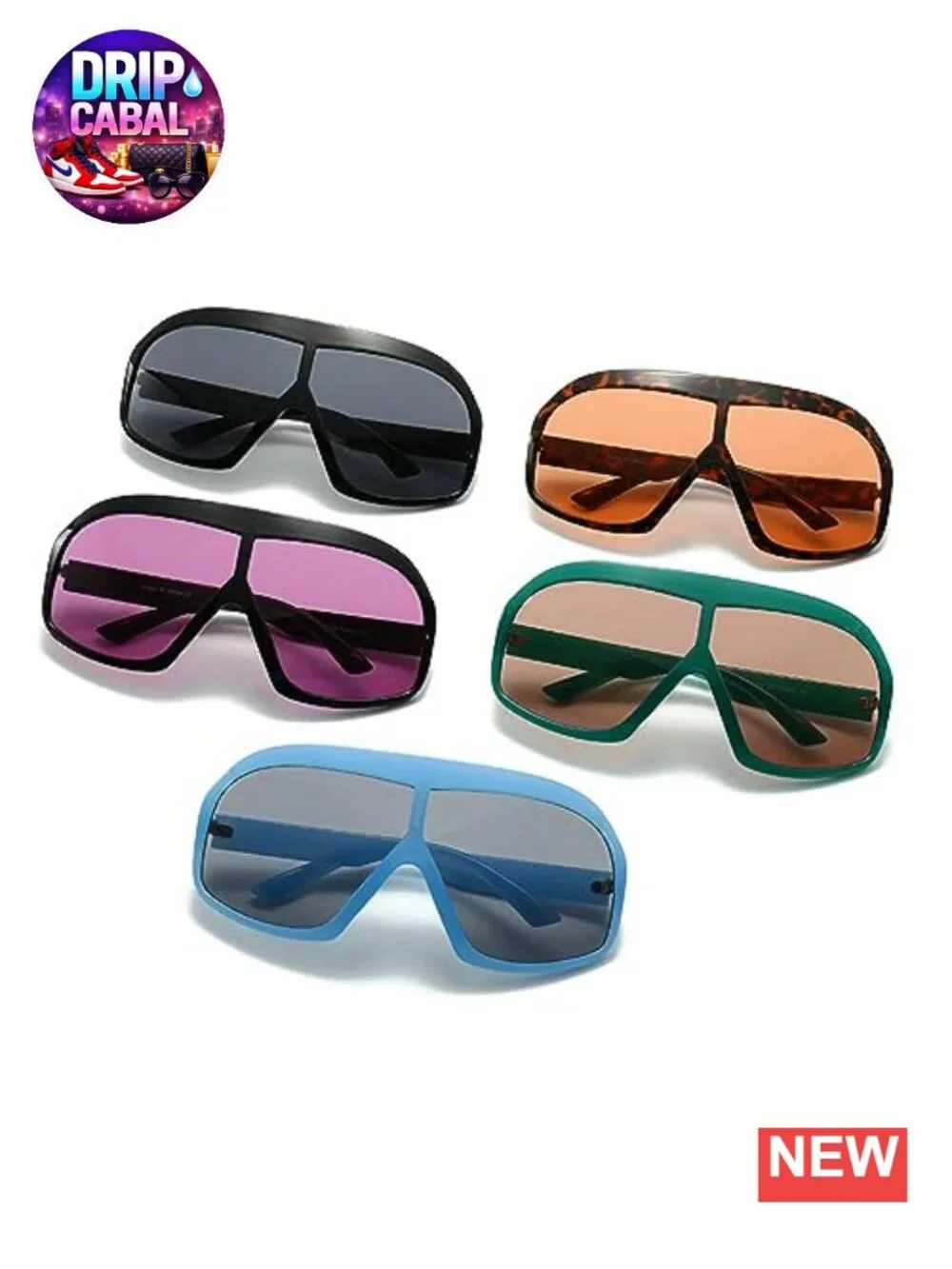 Oversized Square Sunglasses for Women Men UV400 Shield Shades